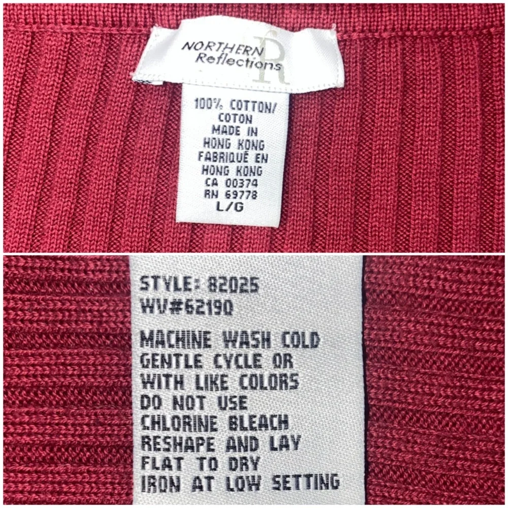 Vintage Wine Red Turtleneck 100% Cotton - Picture 6 of 6